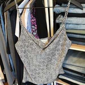 Wayf Black and White Fitted Camisole Top